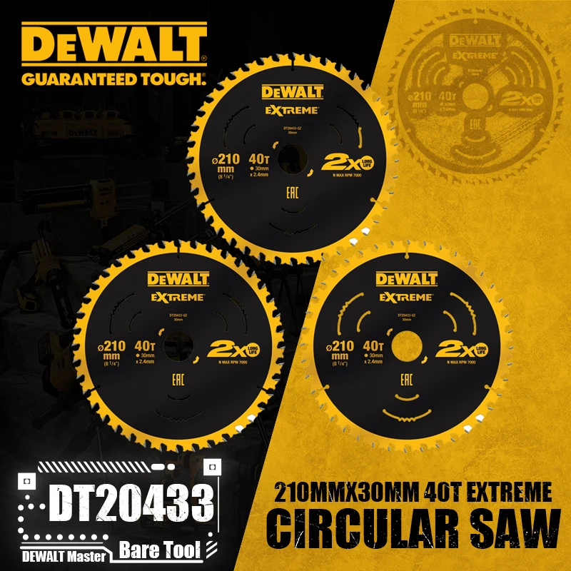 DEWALT DT20433 210mmX30mm 40T EXTREME cirkelzaag accessoires voor elektrisch gereedschap
