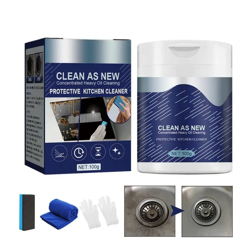 100g Powerful Kitchen Cleaner Cleaning Effectively Remove Kitchen Stains Sports Shoe Whitening Powder All-Purpose Cleaning