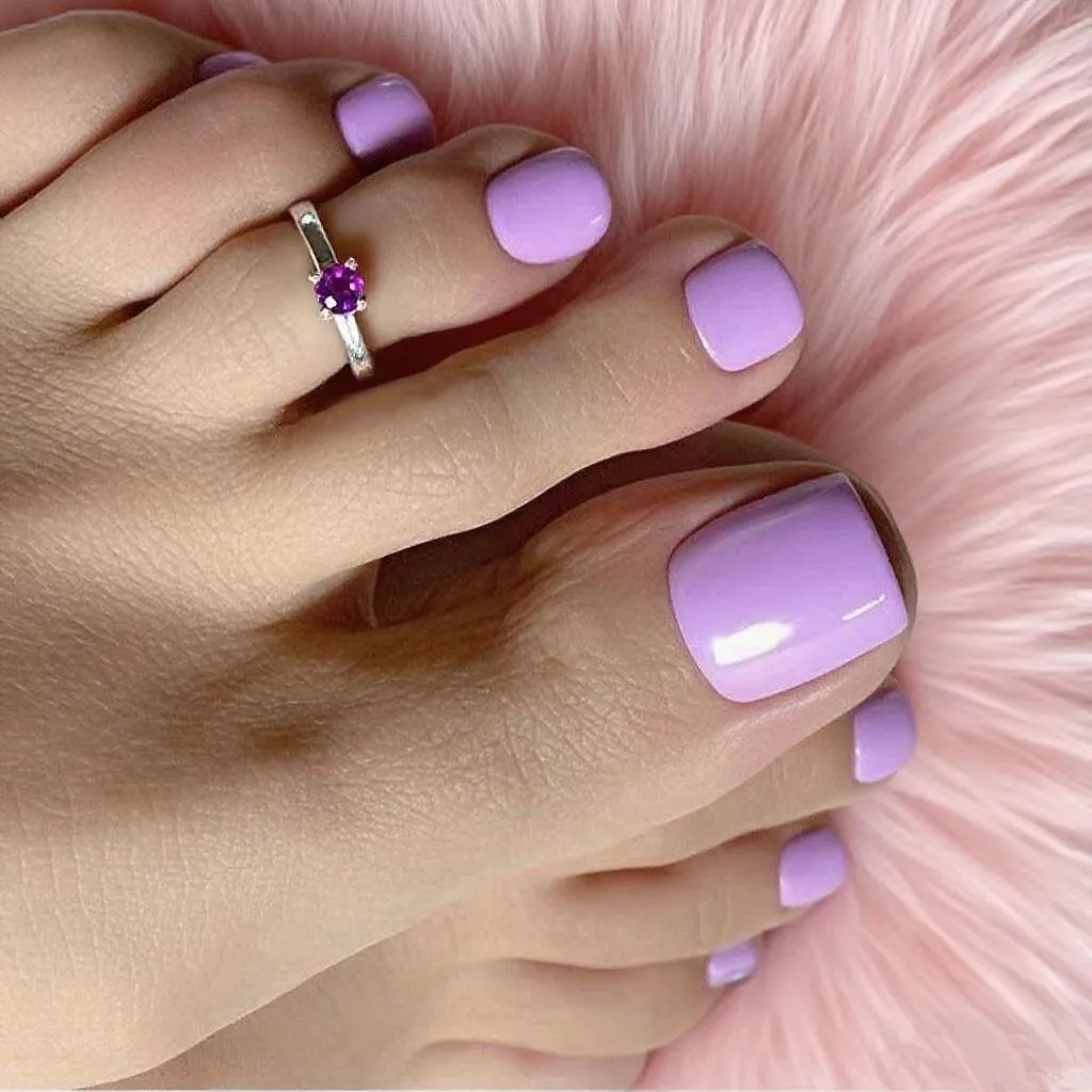 

56Pcs Shiny Candy Pink Fake Toenail Tips Short False Toe Nails DIY Foot Nail Art Woman Press On Manicure Accessories