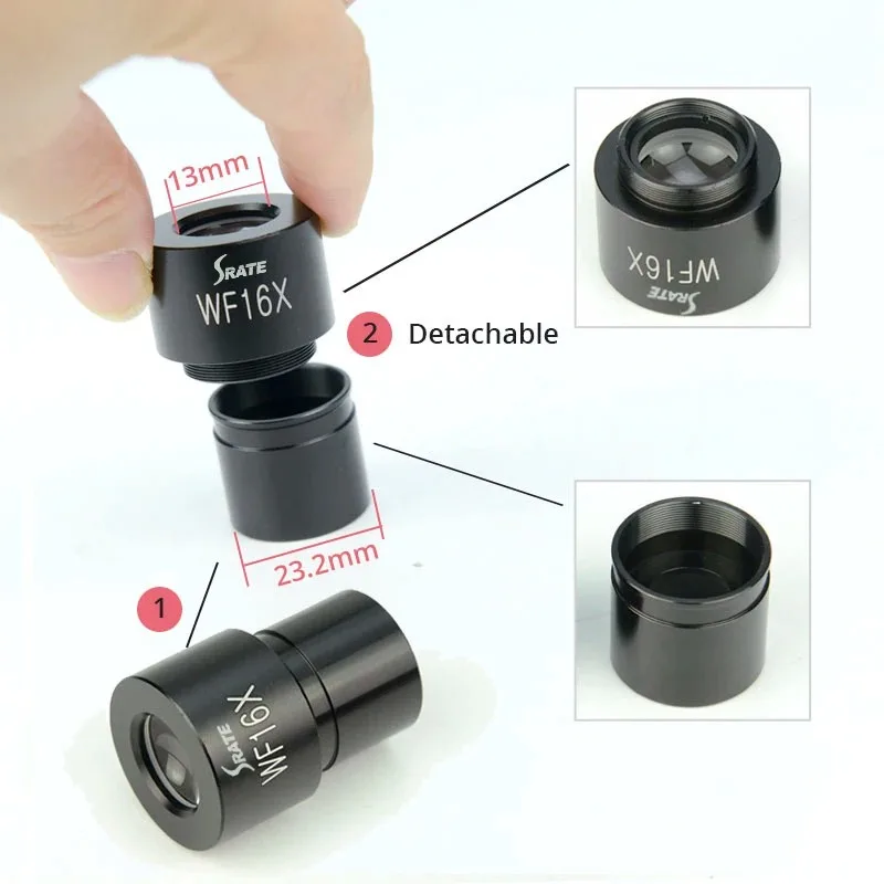 16X Wide Angle Eyepiece Lens WF16X Biological Microscope Lens 23.2mm Mounting Size Optical Apparatus and Instruments Microscope