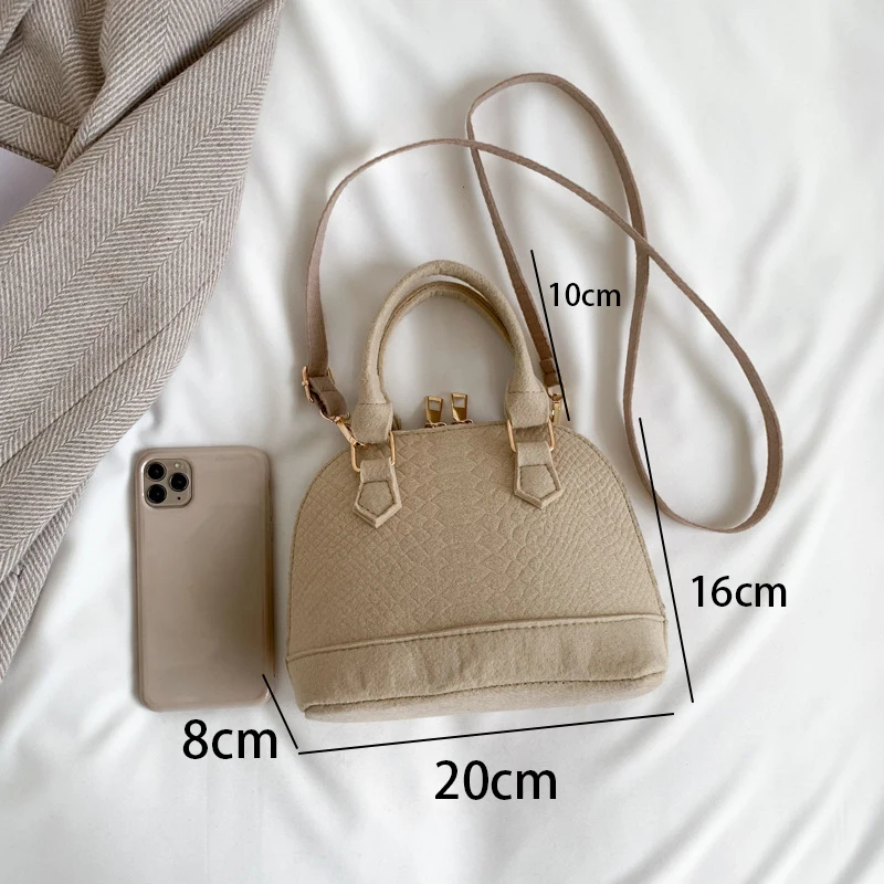 New Fashion Solid Color High End Texture Portable Shell Single Shoulder Crossbody Bag