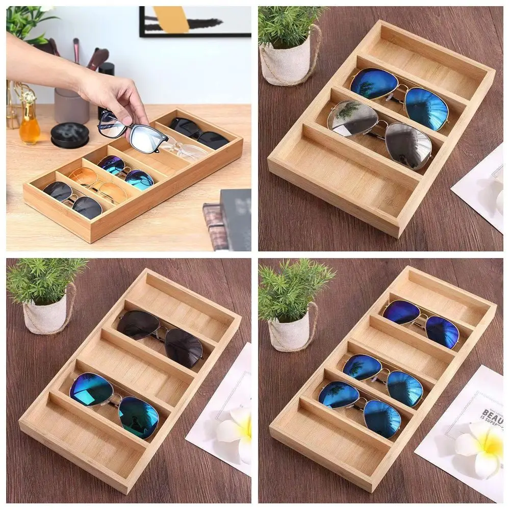 

4/5/6 Slot Wooden Glasses Case Glasswear Box Grids Sunglasses Box Eyewear Holder Jewelry Organizer Jewelry Display Box Multiple