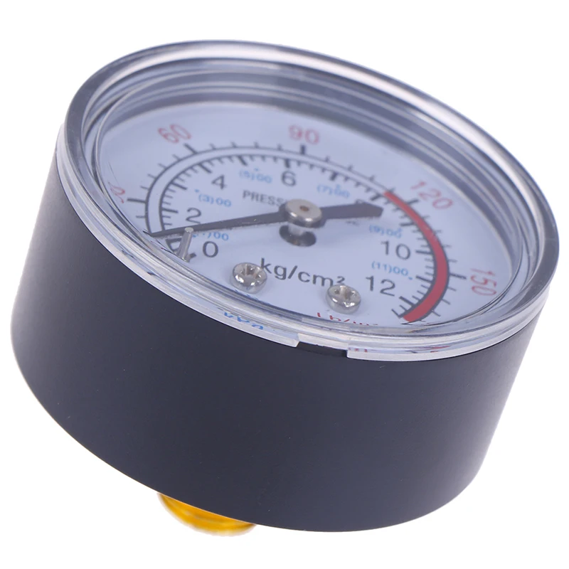 Bar Air Pressure Gauge 13mm 1/4 BSP Thread 0-180 PSI 0-12 Manometer Double Scale For Air Compressor