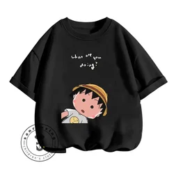 Cute as Chibi Maruko-chan Japanese Anime T-shirts for Boys and Girls Kawaii Fashion in Solid Colors and Adorable Prints Tops