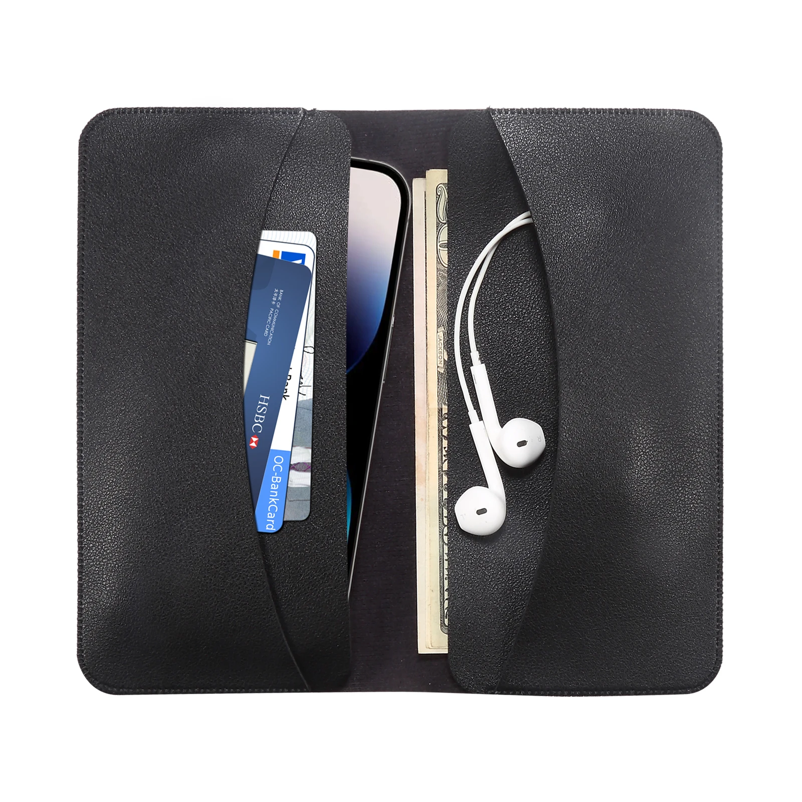 Leather Dual Phone Pouch Book Case Handbag For Samsung Galaxy A12 A22 A32 A52 A72 A51 A71 A31 A10 A50 A70 Men 2 Wallet Bag Cover
