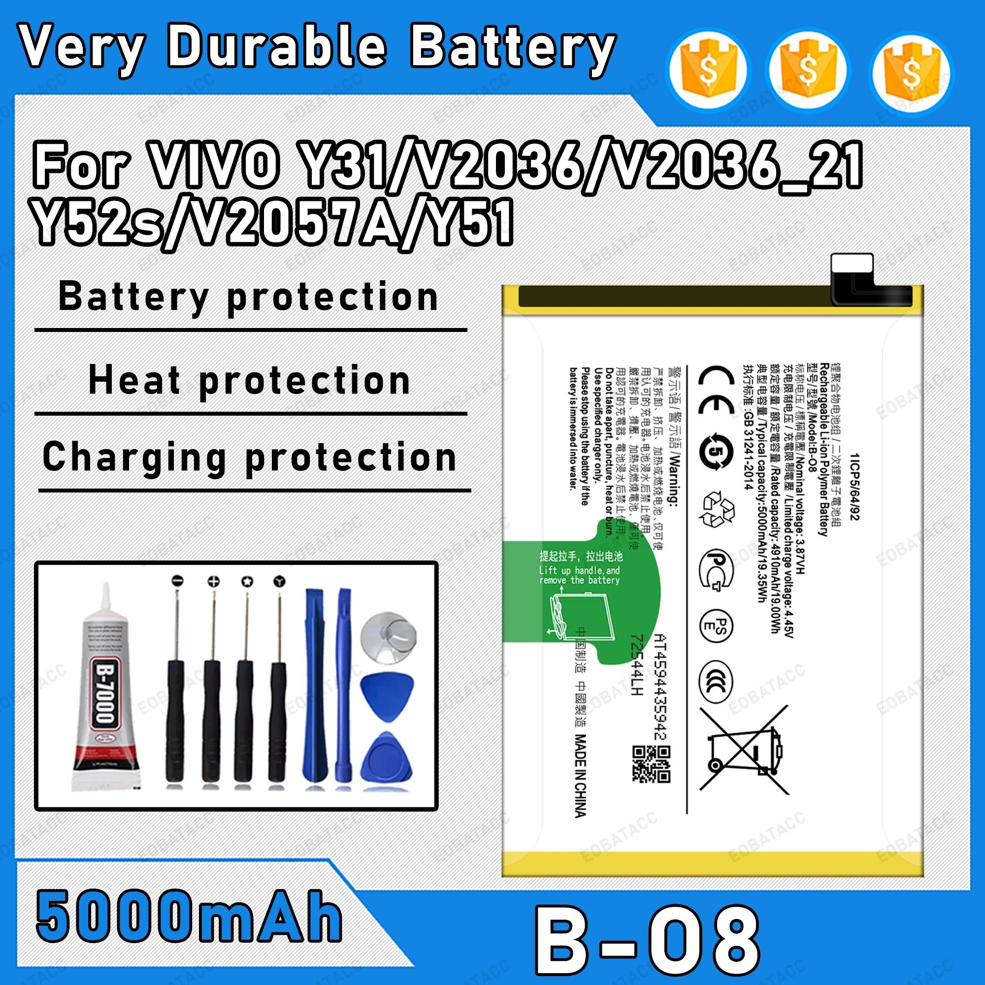 5000Mah 100% New B-…