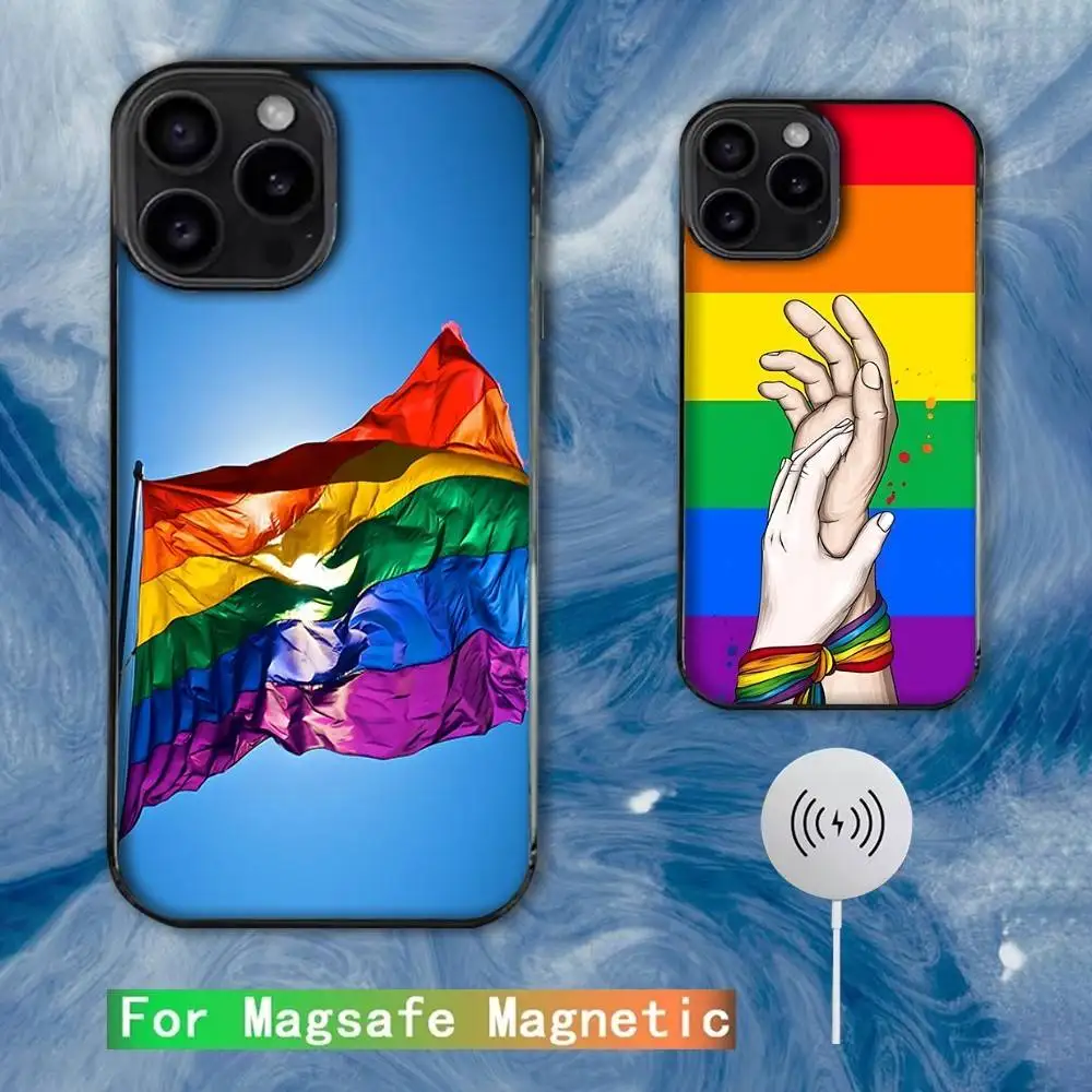 

LGBT art Rainbow Flag Phone Case For iPhone 16e,16,15,14,13,12,11,Plus,Pro,Max,Mini Magsafe Magnetic Wireless Charging