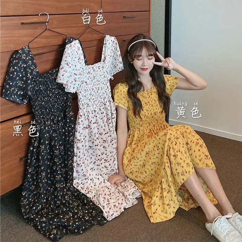 Women Mesh Embroidered Off-Shoulder Dresses Fairy Chic Dress Female New Sweet Daisy Ladies Long Floral Dress Female