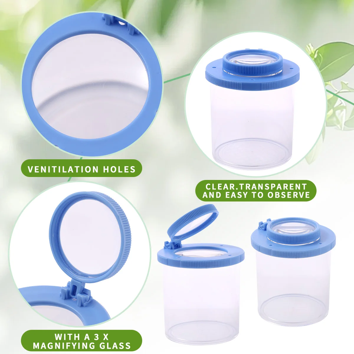 كأس مراقبة الحشرات من كانيو، أداة تكبير 4x لأبحاث دراسة الحشرات