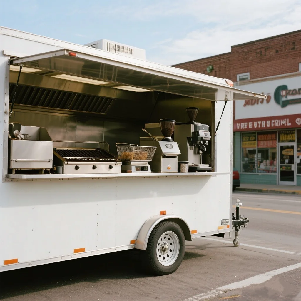 13.12ft Mobile Food Truck Bakery Food Cart Concession Taco Trailer with Full Kitchen Oven Deep Fryer Grill Stove