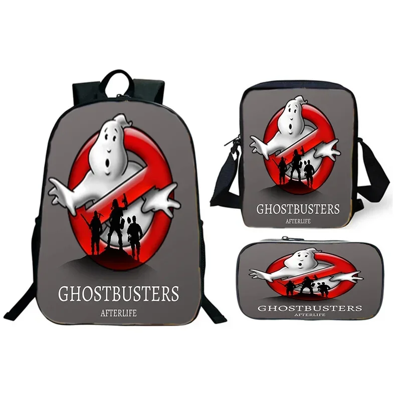 Ghostbusters impressão 3d crianças mochila 3 pçs conjunto crianças estudante bookbag adolescentes meninos menina anime mochila halloween g mn4