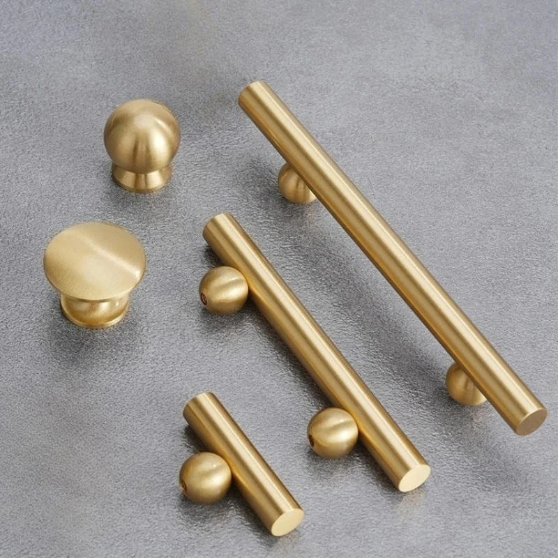 Light Luxury Cabinet Long Pulls Creative New High-end Modern Minimalist Drawer Cabinet Wardrobe Door Knobs Brass Cabinet Handles