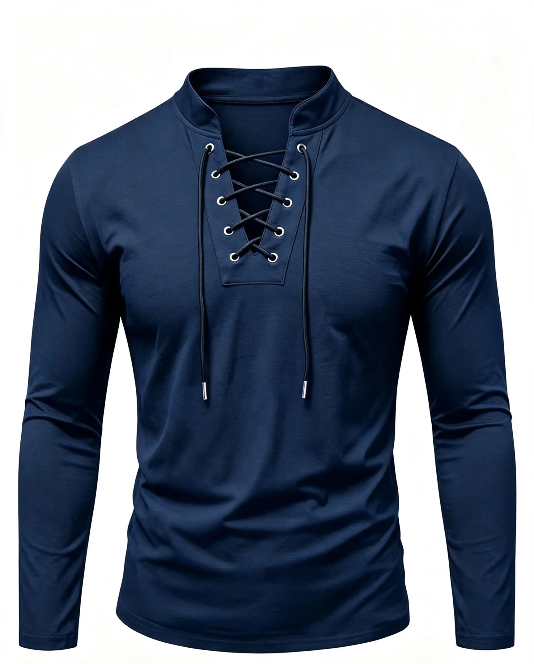 Men's Gothic Punk Long Sleeve Shirt V-neck Cuff Lace-Up Medieval Pirate Streetwear Halloween Costume Dress up Gothic Style Men's