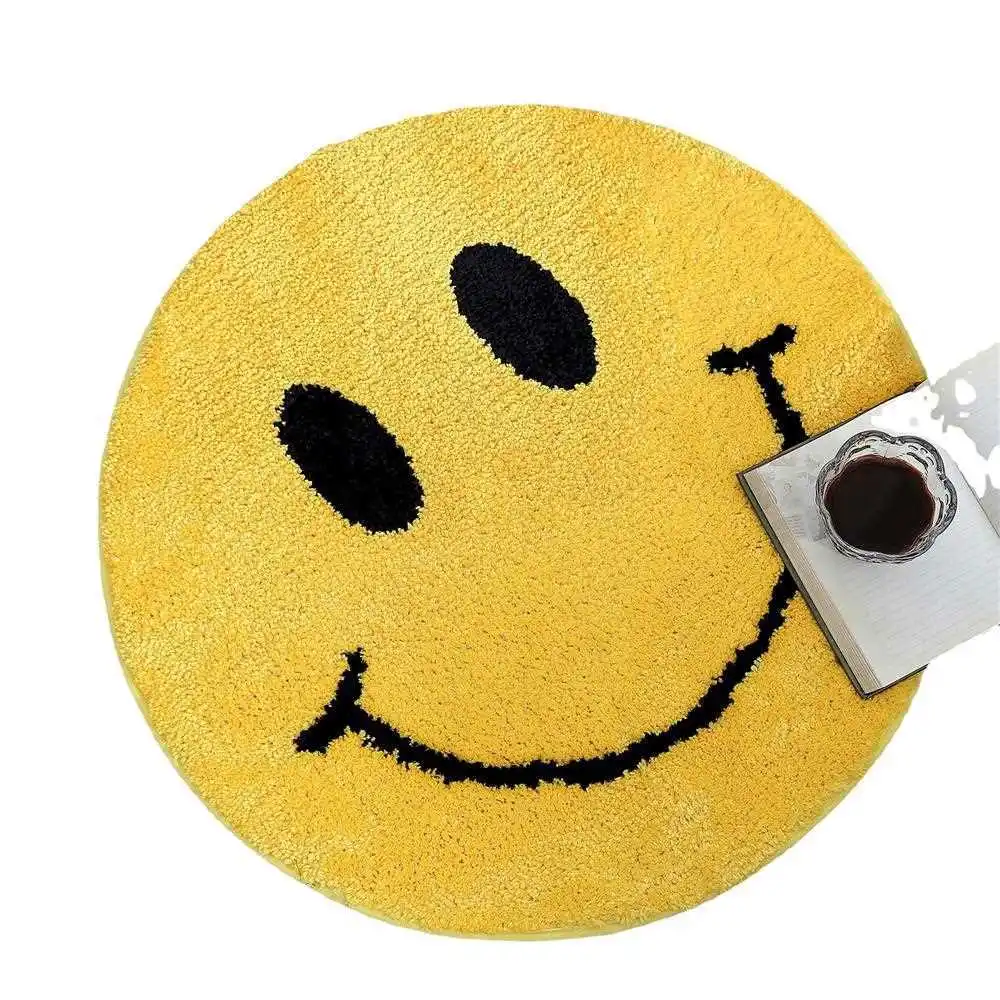 Thiened Floing Carpet Bede Round Face Anti-Slip Batoom Rug Wasserabsorbierende Bodenmatte Weiches PU-Material Große Größe
