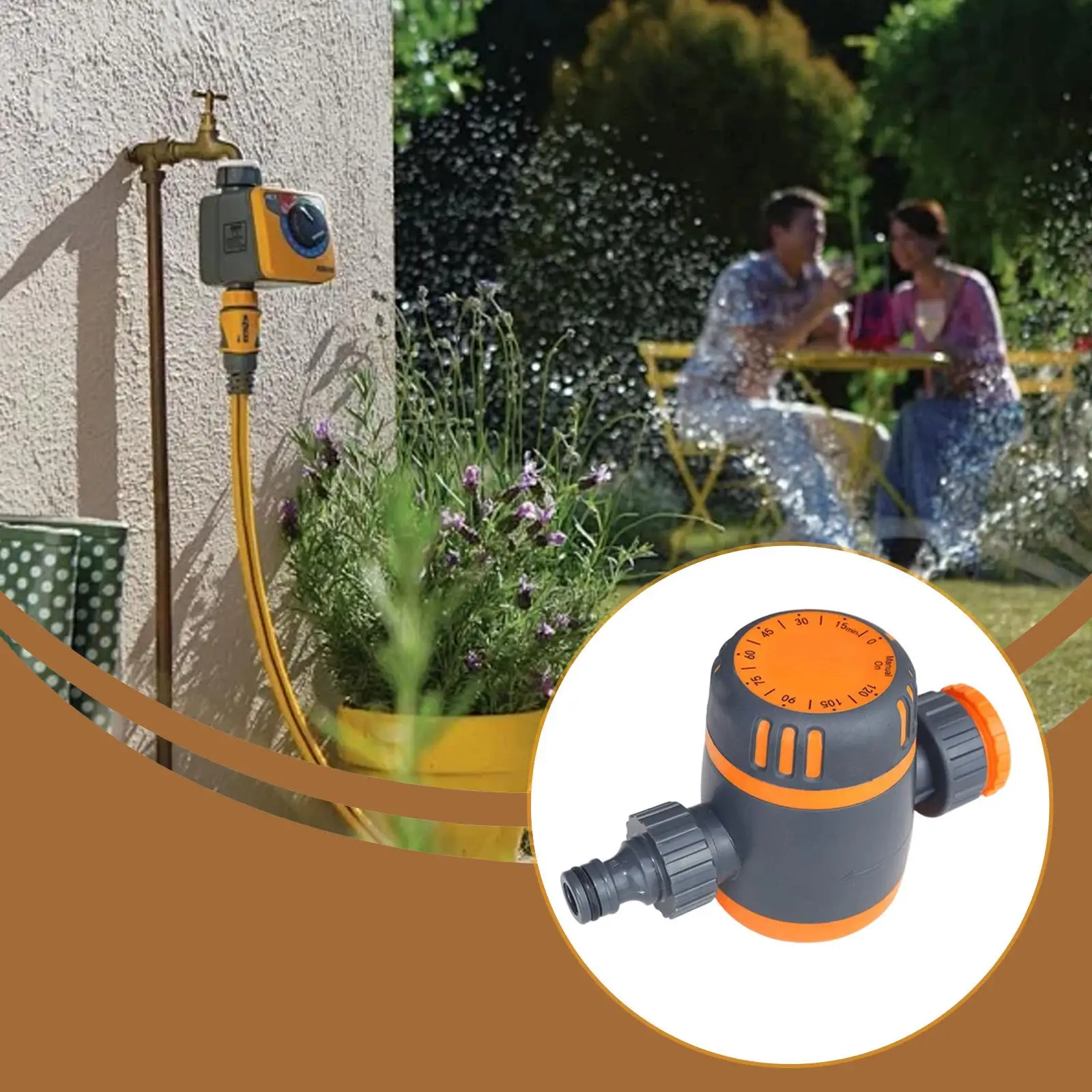 Rainproof Water Hose Timer Mechanical Garden Sprinkler Control System for Porch Lawn Plant Vegetable