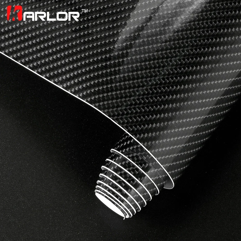 60cm*500cm Car Sticker High Glossy 5D Carbon Fiber Vinyl Wrap Film DIY Waterproof Auto Decal Motorcycle Automobiles Car-styling