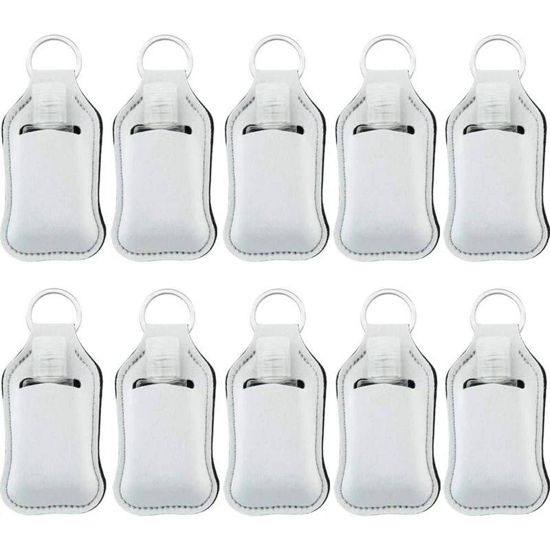 20 Pcs Empty Travel Bottle And Keychain Holder Set Includes 30Ml Reusable Clamshell Container, Keychain Bottle Holder