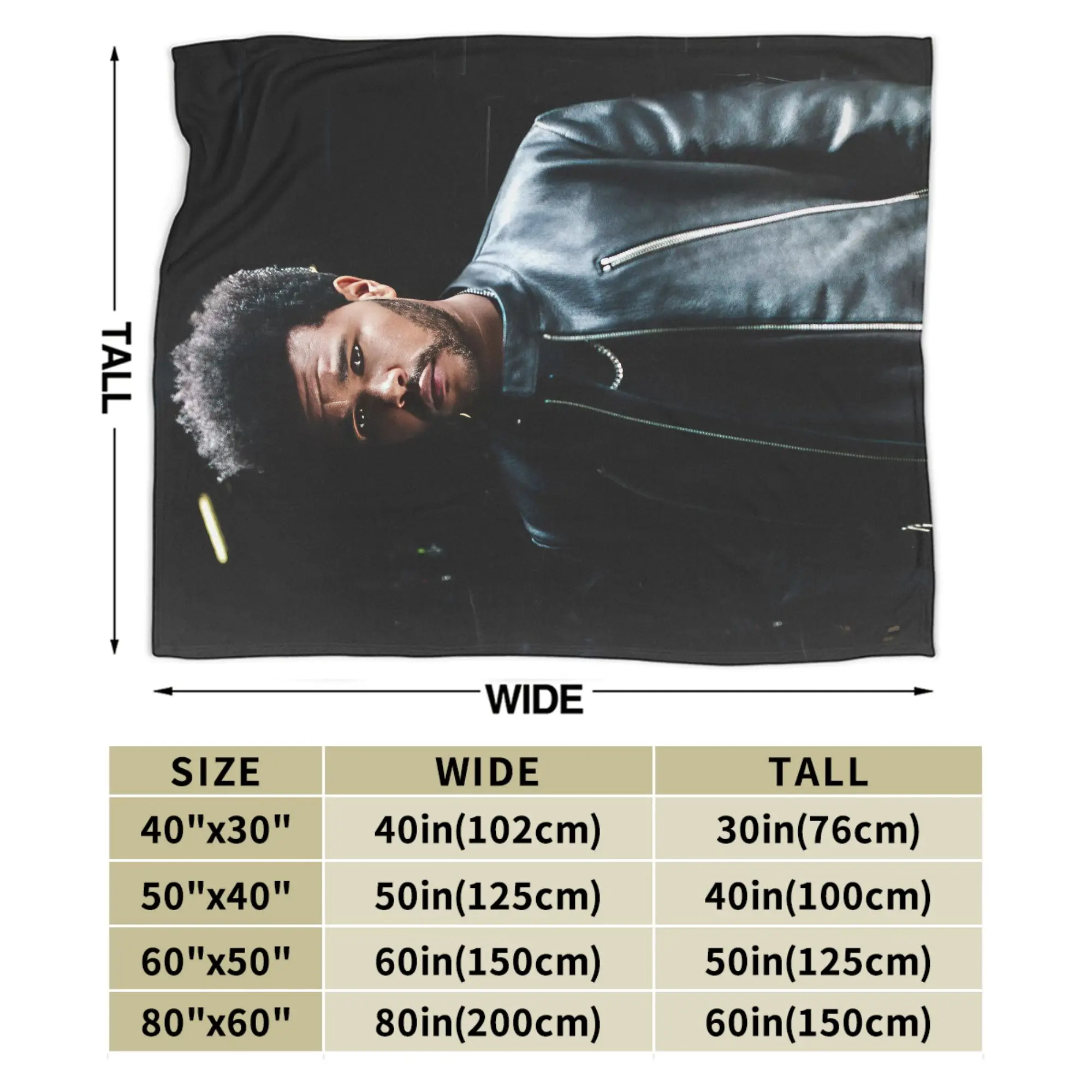 The Weeknd Rapper Singer Cobertores de lã com estampa respirável e quente para sofá, quarto, peça de tapete