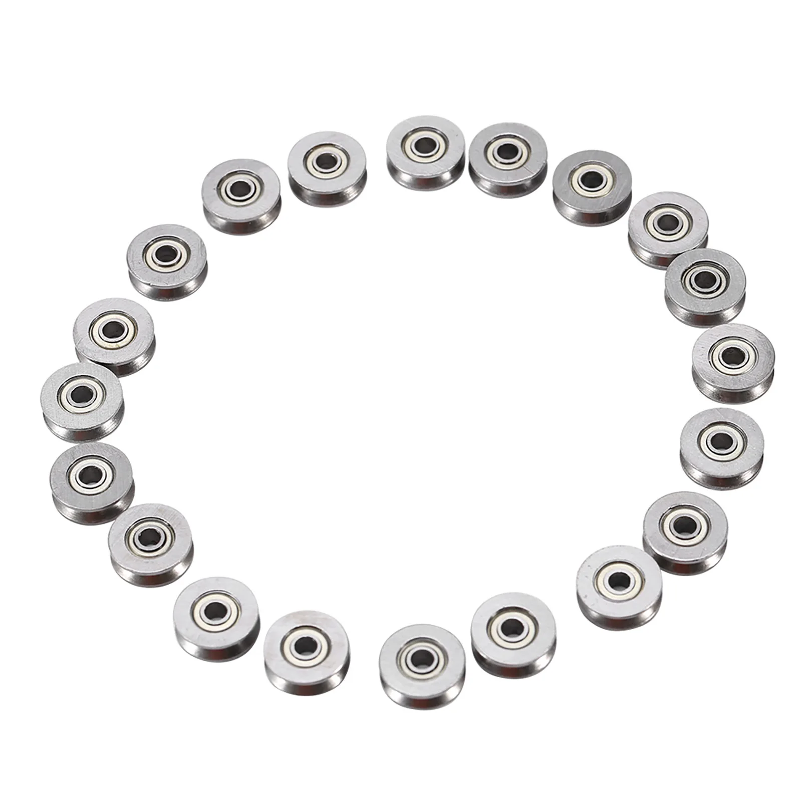 20pcs V623ZZ Carbon Steel V Groove Ball Bearing Pulley For Rail Track Linear Motion System 3x12x4mm