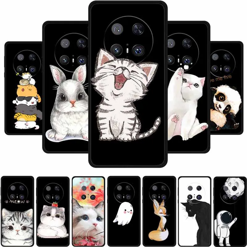 

Чехол для Huawei Mate 70 Pro Plus, милый мультяшный черный силиконовый мягкий чехол для телефона Huawei Mate 70 Pro, задняя крышка, чехол Funda