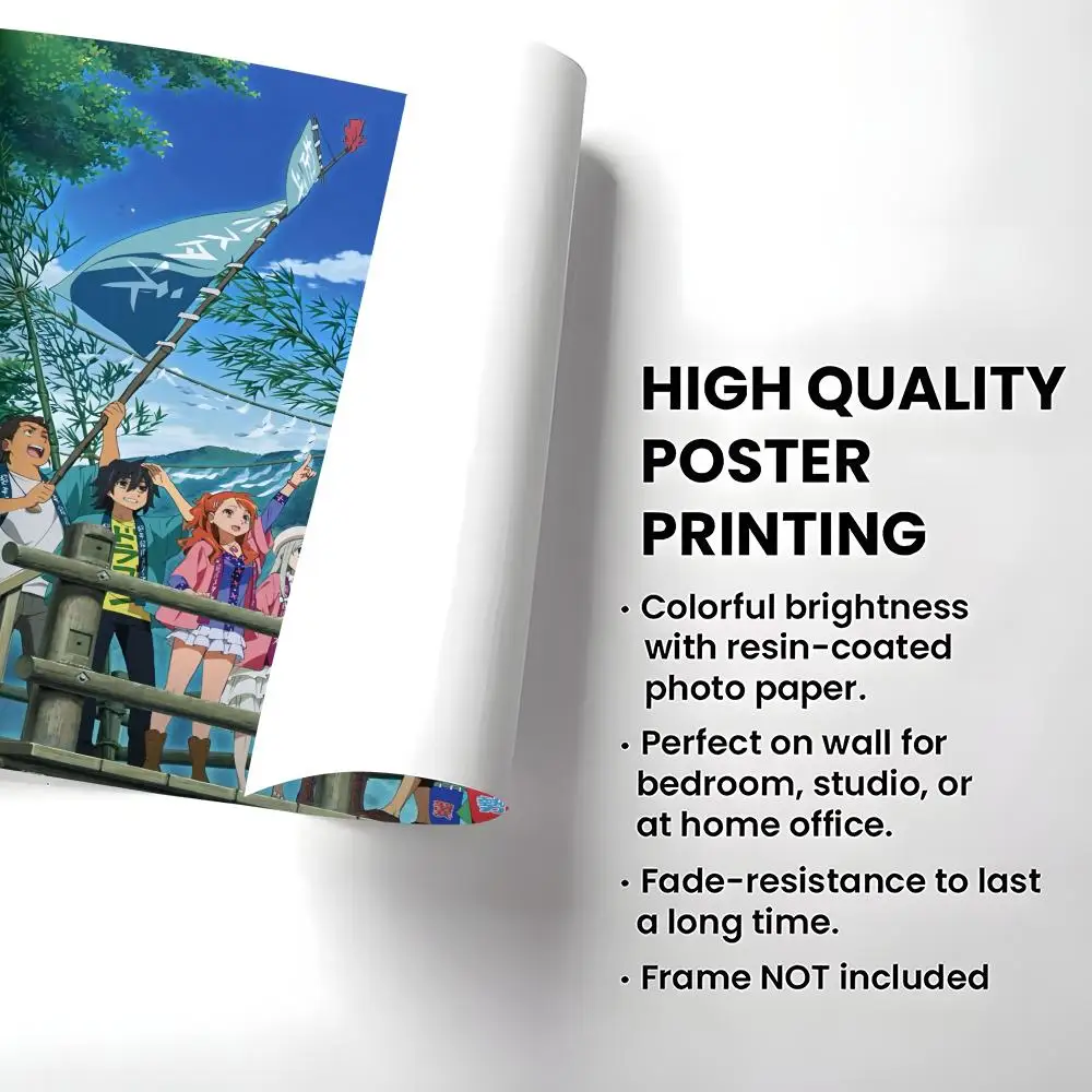 A-Anohana Menma Jintan Poster HD Art Sticky Wall Waterproof Home Living Room Bedroom Bar Aesthetic Decoration