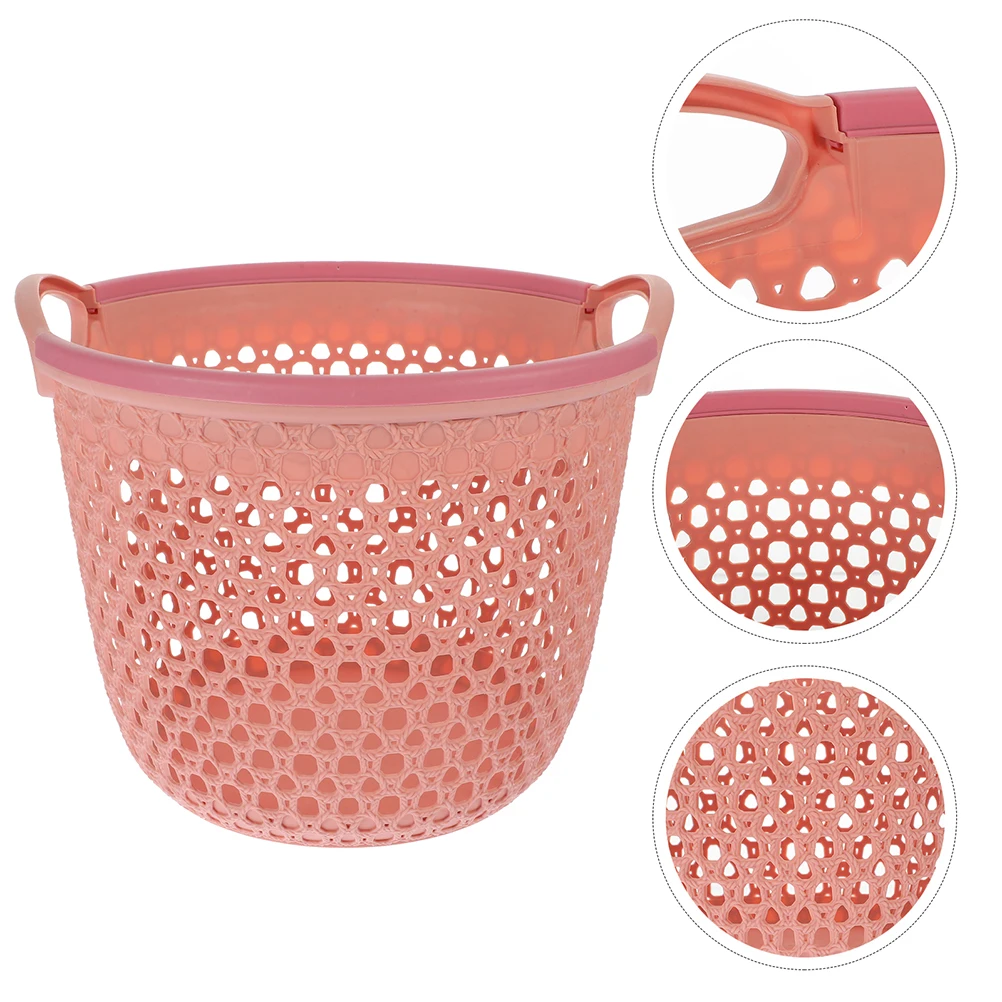 Hamper With Handle Large Capacity Hollow Design Pp Material Clothes Storage For Bedroom Bathroom Room Reusable Laundry Basket