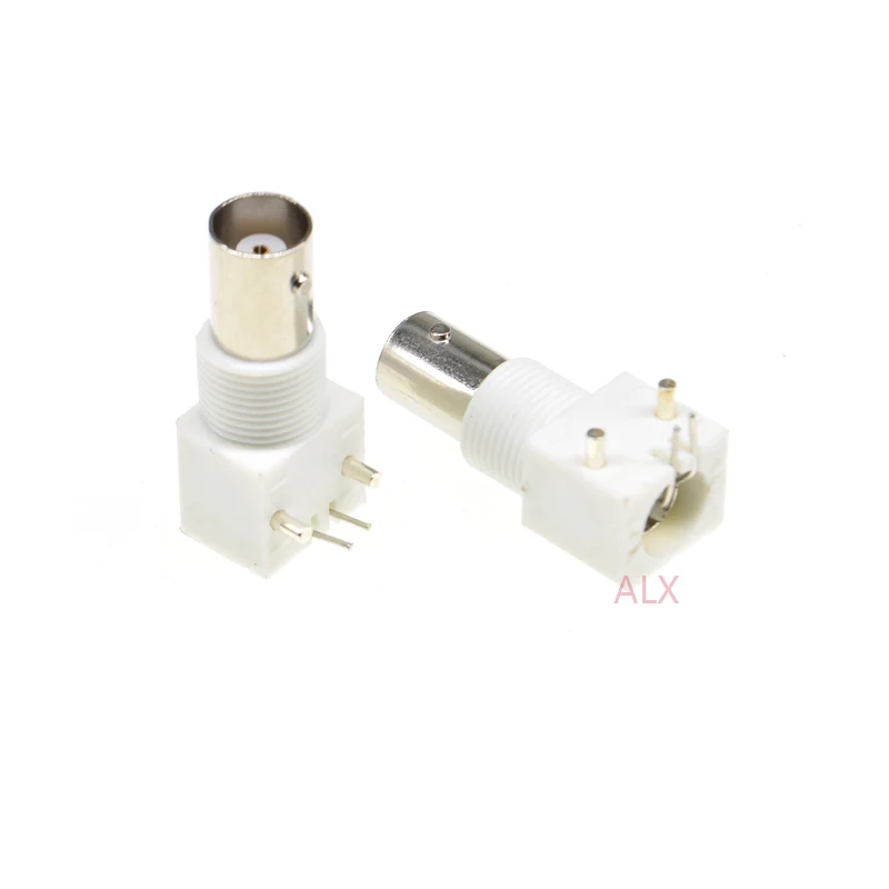 5PCS Q9 4pin BNC FEMALE socket right angle RF coaxial connector pcb mount 4 pin BNC JACK