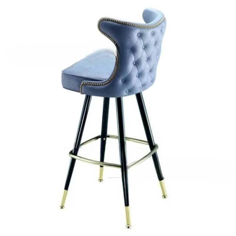 Simple Modern Pull-up Leather Art Bar Chair Furniture KTV Cafe Fashion Front Desk Chair Leisure Bar Chair