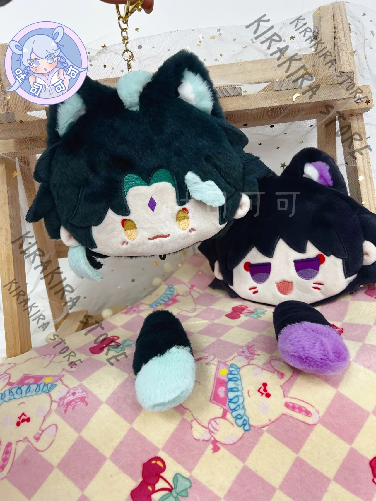 Genshin Impact Xiao Raiden Shogun 애니메이션 만화 펜던트 키 체인 코스프레 동전 지갑 액세서리 교수형 드롭 장식 선물