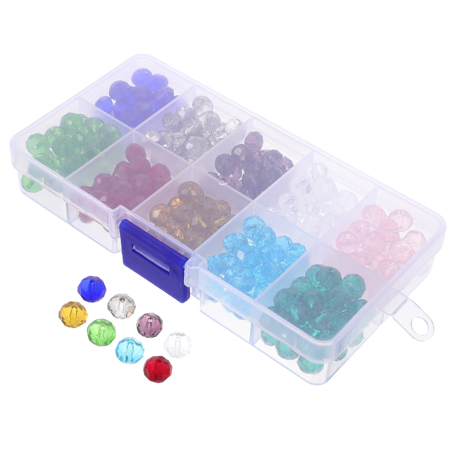 

10 Boxes 8mm Flat Crystal Beads for DIY Necklace Bracelet Making Crafts Accessories Glass Beads Jewelry Project