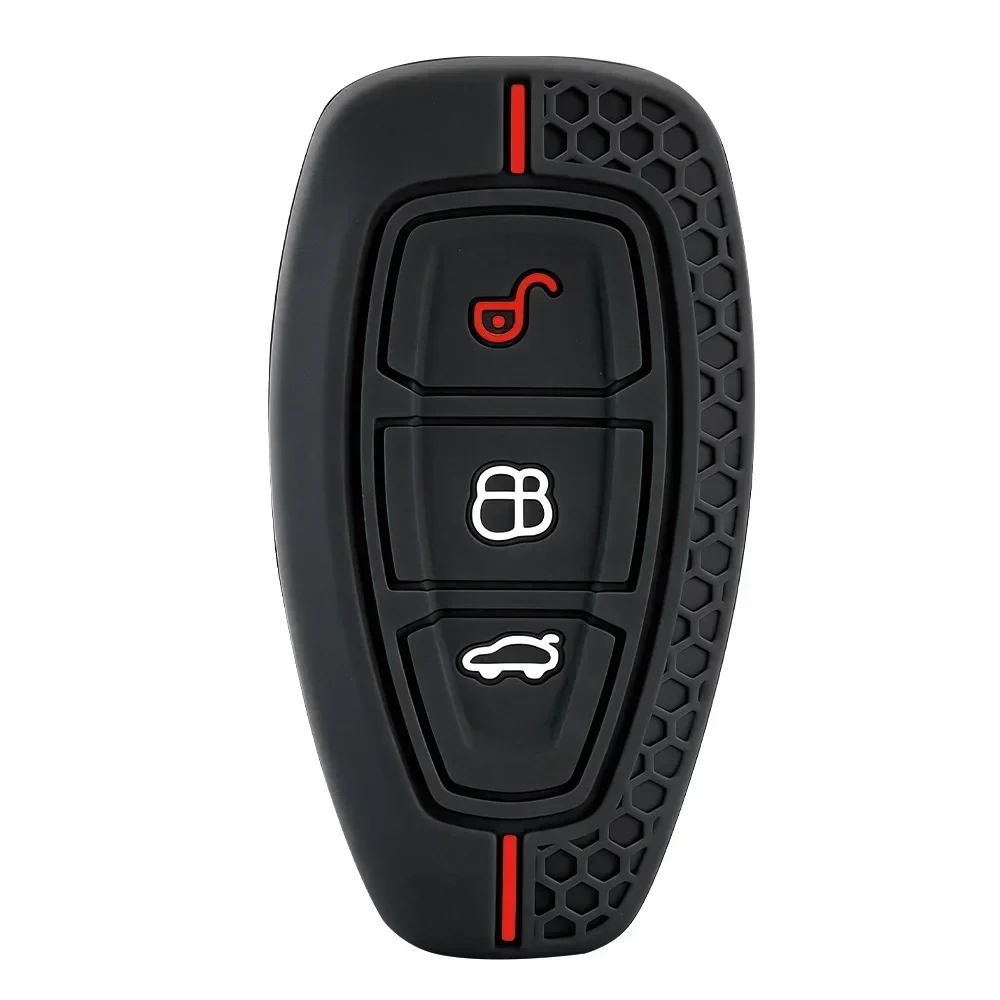 Car Key Pack for Ford ST Line Fiesta Focus Mondeo Ecosport Kuga Puma Edge Escape Metallic Silicone Car Key Fob Case Accessories