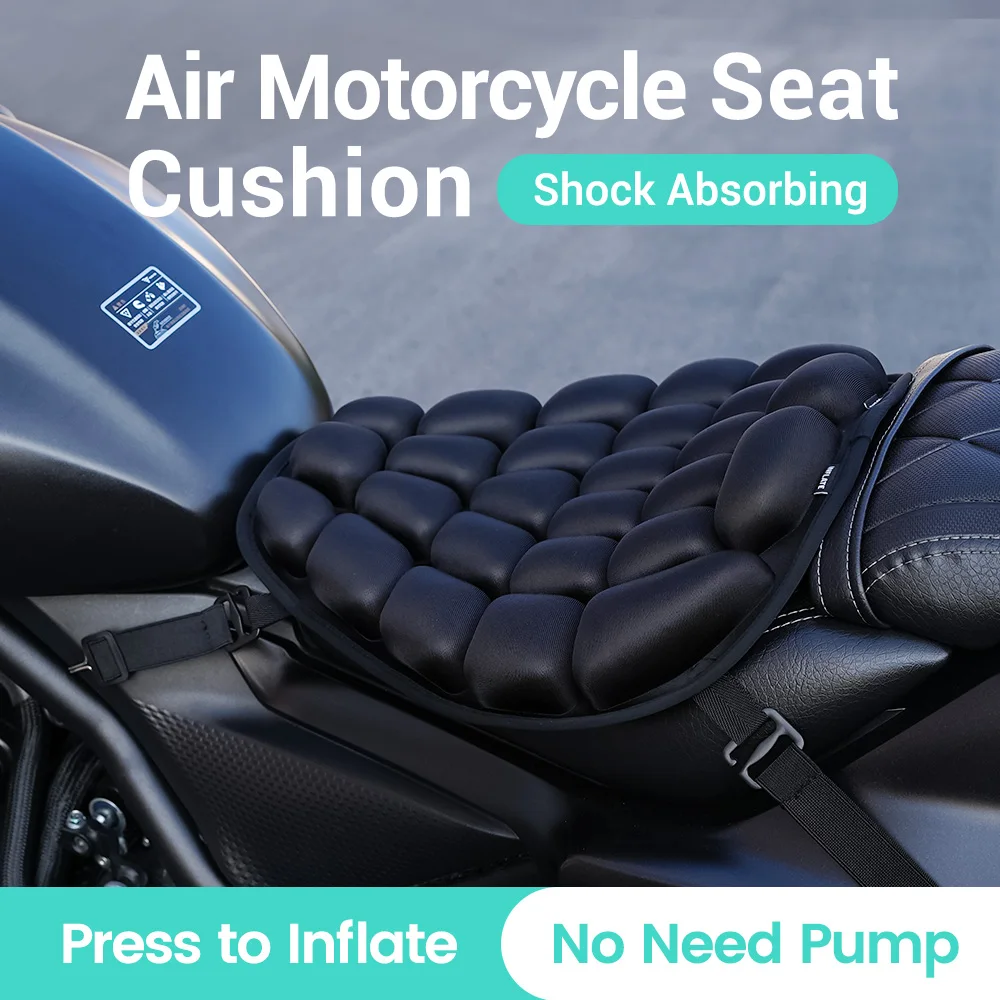 

3D Motorcycle Air Seat Cushion, Pressure Relief Air Pad，4 short straps