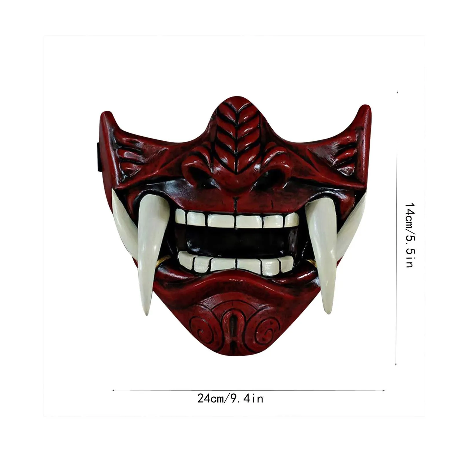 Japanese Samurai Oni Demon Mask Horror Prajna Killer Masks Devil Half Face Mask Cosplay Halloween Party Costume Props