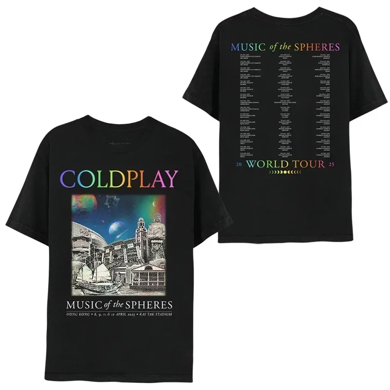 

2025 Classic Coldplay Band T Shirt British Rock Music Men and Women Casual T-Shirt Short Sleeve Tee Cotton Tops Summer Clothing