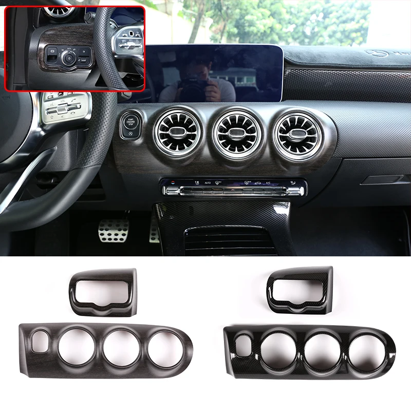 

2 Pcs Car Central Control AC Air Vent+Headlight Switch Frame Trim Cover For Mercedes Benz A Class W177 A180 A200 A220 A250 2019+