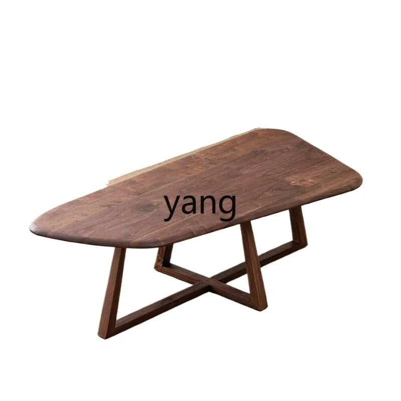 

Lhh zen tea table black walnut solid wood tatami short kang table special-shaped modern simple small tea table
