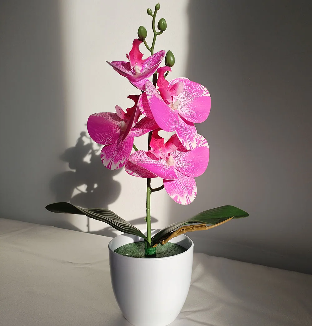 Bonsai Simulierte Schmetterling Orchidee Künstliche Topfpflanze Schreibtisch Esstisch Home Office Vase Hochzeit Hause Raum Dekoration Geschenk – Detail 13