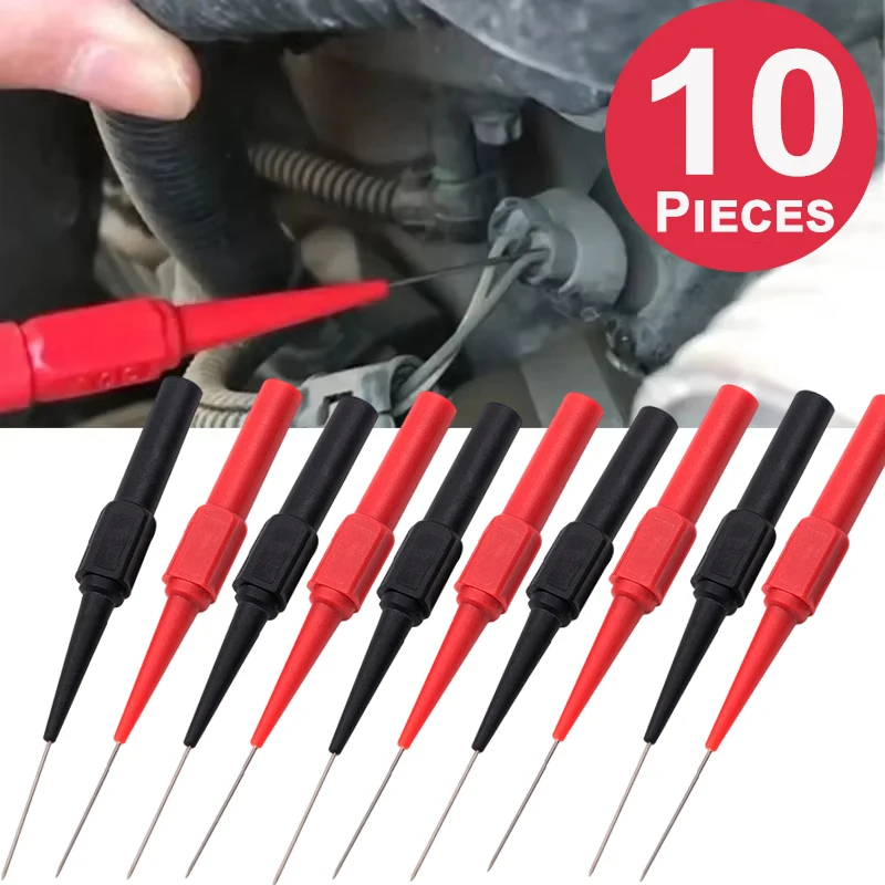 

10Pcs Diagnostic Tools Multimeter Test Lead Extention Back Piercing Needle Tip Probes Auto tools Automotive Kit Machine 0.7MM