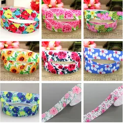 DHK 50yards Sunflower Flower Printed Grosgrain Ribbon Accessories Headwear Decoration Collar DIY Sewing Craft S2556