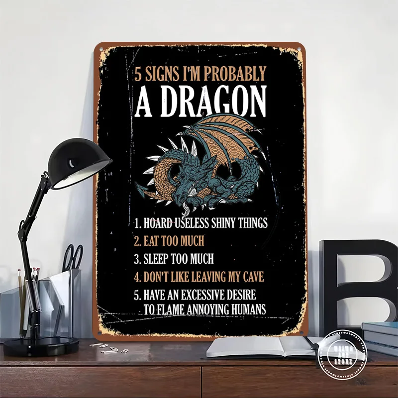 5 Signs Im Probably A Tin Plaque Poster Customized Wall Art Retro Vintage Metal Signs for Room Home Decor Bedroom Decorations