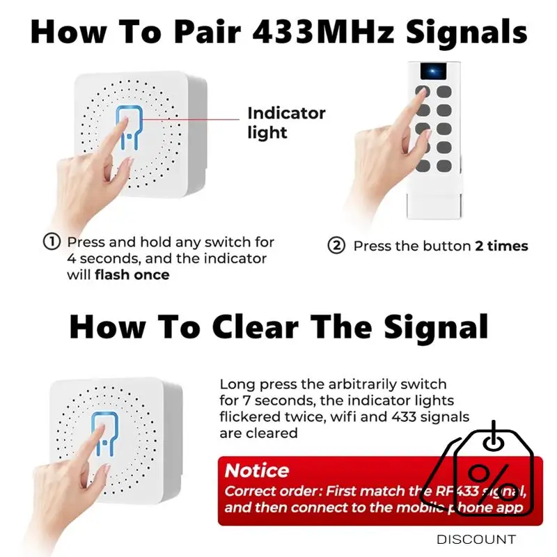 BAAG-Tuya Wifi RF433 وحدة تبديل ذكية مع جهاز التحكم عن بعد أتمتة المنزل لتقوم بها بنفسك قواطع صغيرة التتابع ل Alexa الذكية سهلة الاستخدام