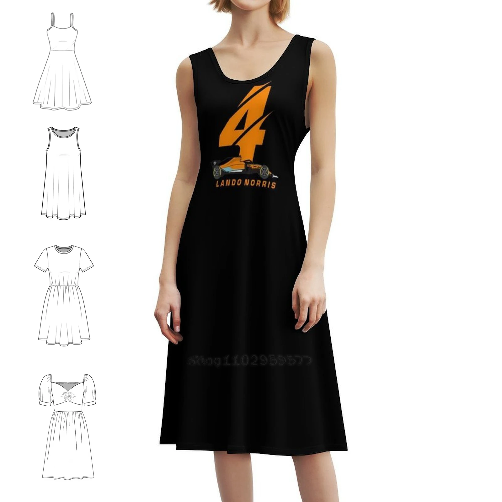 

Norris 4, гоночный автомобиль, повседневное платье в корейском стиле для женщин, простые повседневные офисные женские платья, гоночный автомобиль Lando Norris Lando Norris