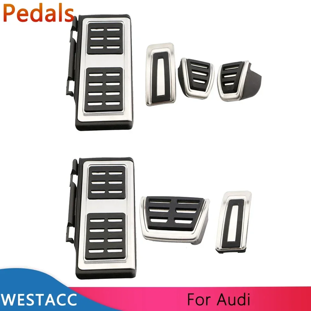 Car Pedals for Audi A3 8V Q2 Q3 SQ2 S1 S3 RS3 RS Q3 TT LHD Accelerator Gas Brake Clutch Rest Pedal Cover Kit Accessories