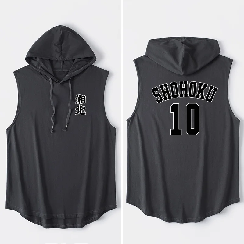 

Anime Slam ort Sve Hoodie Vest T-irt Men's Lazy Sle Clothing No Sve Summer Cotton Youth Faion Casual Wear