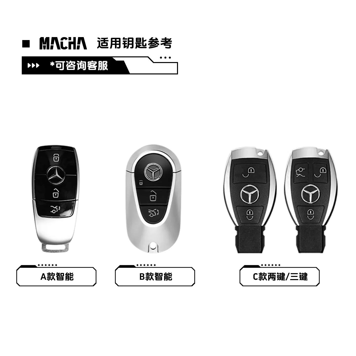 Mercedes Benz E300L keycase E-Class GLE450 shell A200L buckle C260L bag GLC300 gradient mecha men's new model