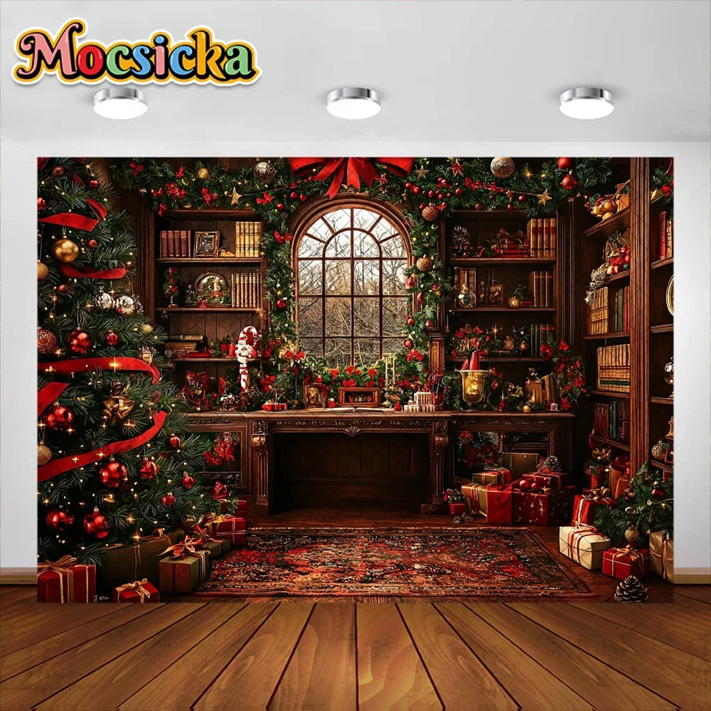 Mocsicka Photography Background Christmas Room Window Gift Holiday Decoration Adult Kids Portrait Photo Backdrops Sstudio Props