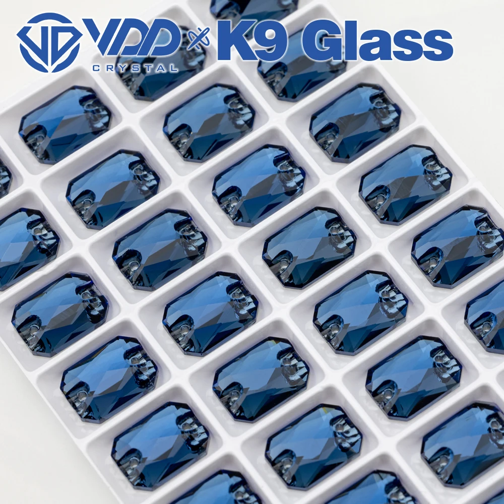 VDD Großhandel Smaragdschliff Hochwertige K9-Glas-Applikations-Strasssteine, Kristall-Flachrück-Applikationssteine zum Nähen für Bekleidungsdekorationen – Detail 21