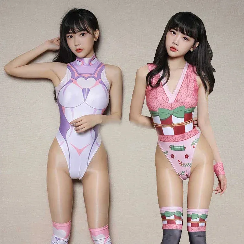 2026 Anime Cosplay Demon Slayer mono Kamado Nezuko disfraces sexis mujeres Halloween erótico Lingire conjunto de ropa interior sin mangas