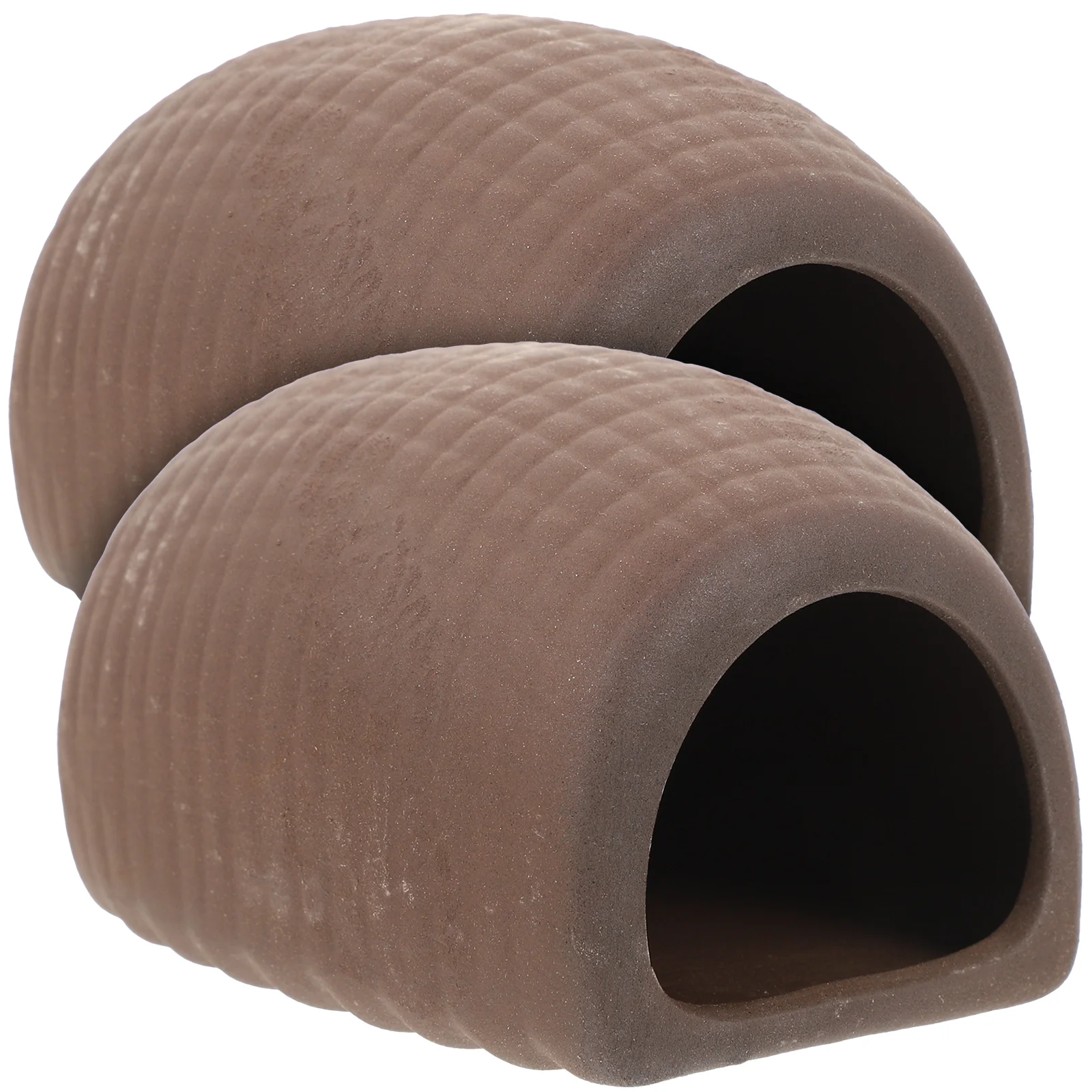 

2 Pcs Animal Aquarium Ceramic Fish Delicate Cave Decor Vivid Tank Accessories
