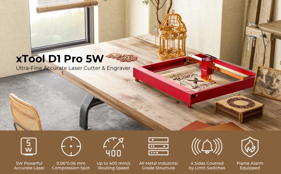 Xtool-レーザー彫刻機1 pro、5w、カッター、彫刻、切断機 (その他の